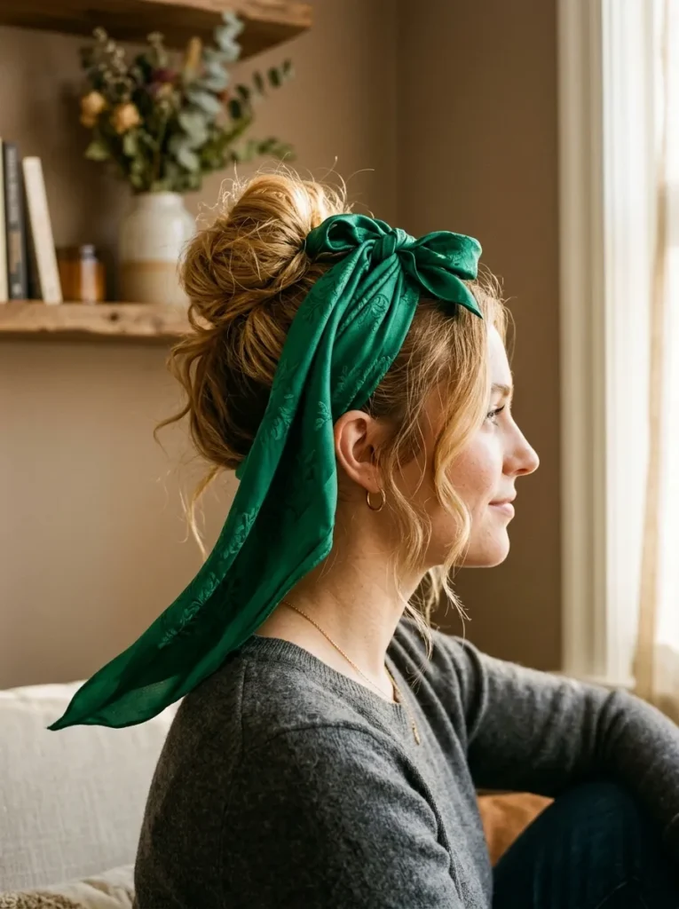 Scarf-Tied Bun