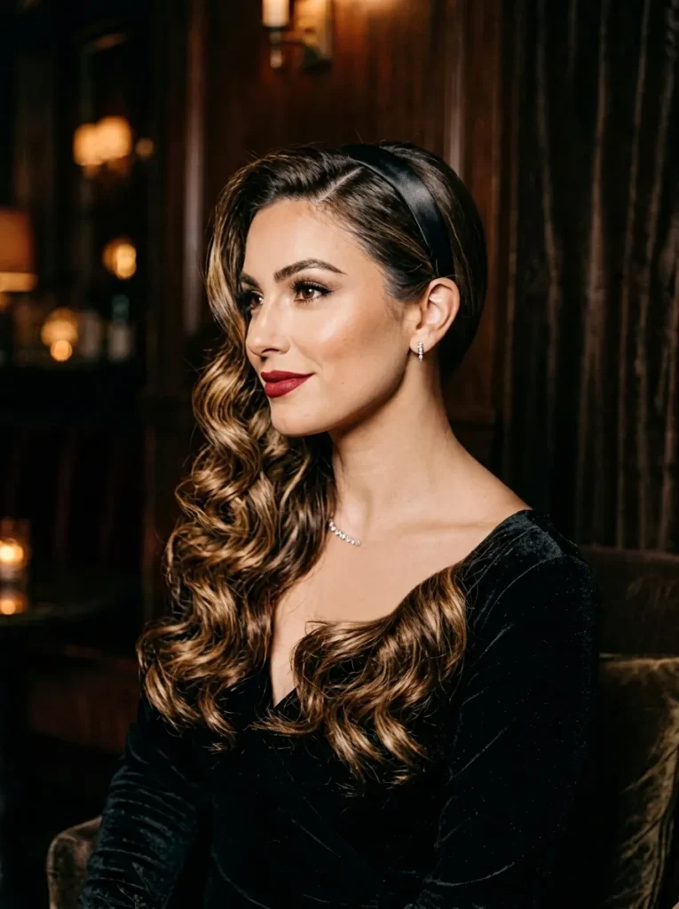 Side-Swept Headband Look