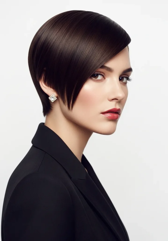 Sleek Side-Swept Pixie
