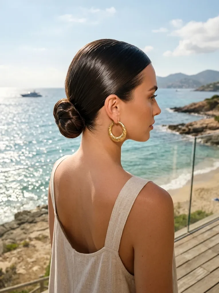 Sleek Wet-Look Bun