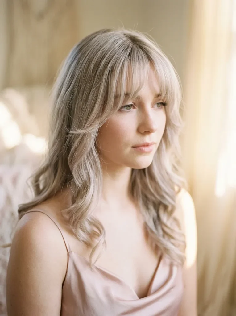 Soft Romantic Curtain Bangs
