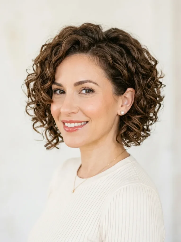 Stacked Curly Bob
