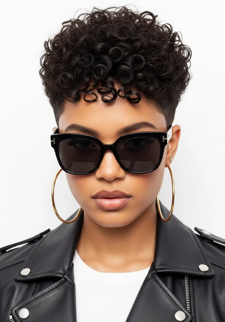 Tapered Curly Pixie