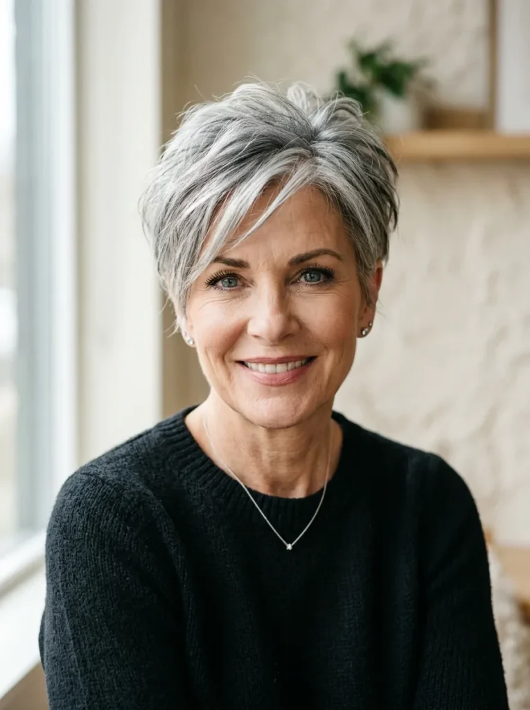 Tousled Silver Pixie