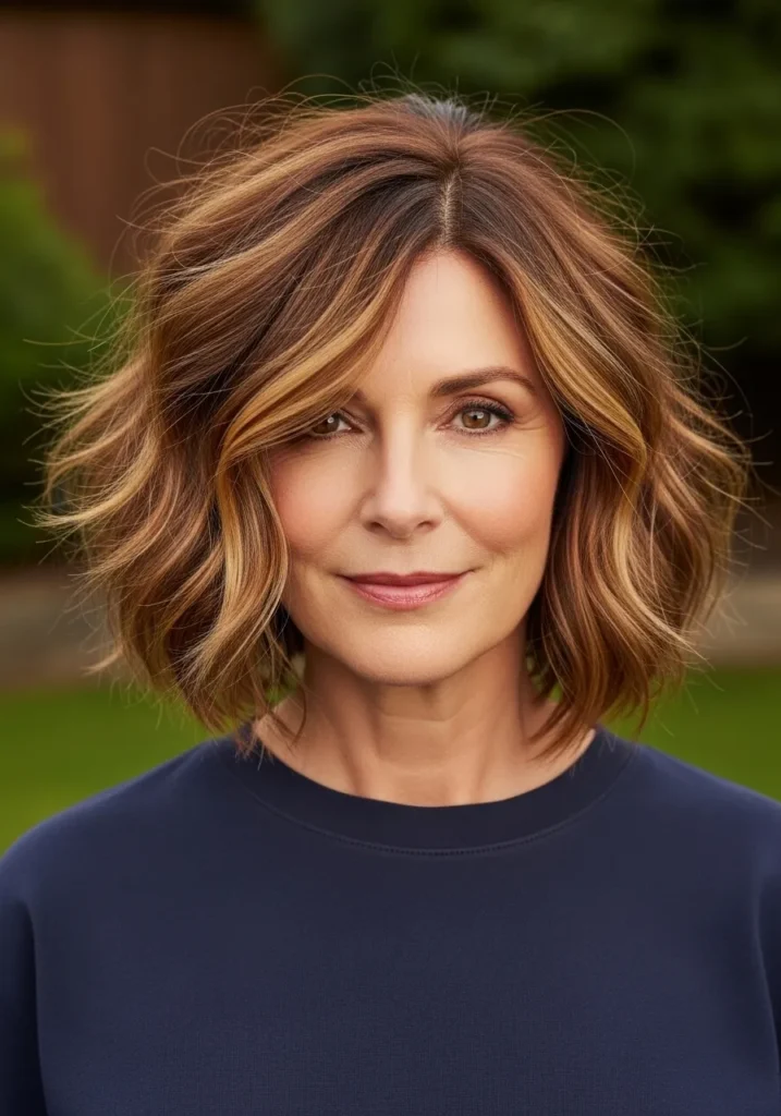 Tousled Bob with Highlights
