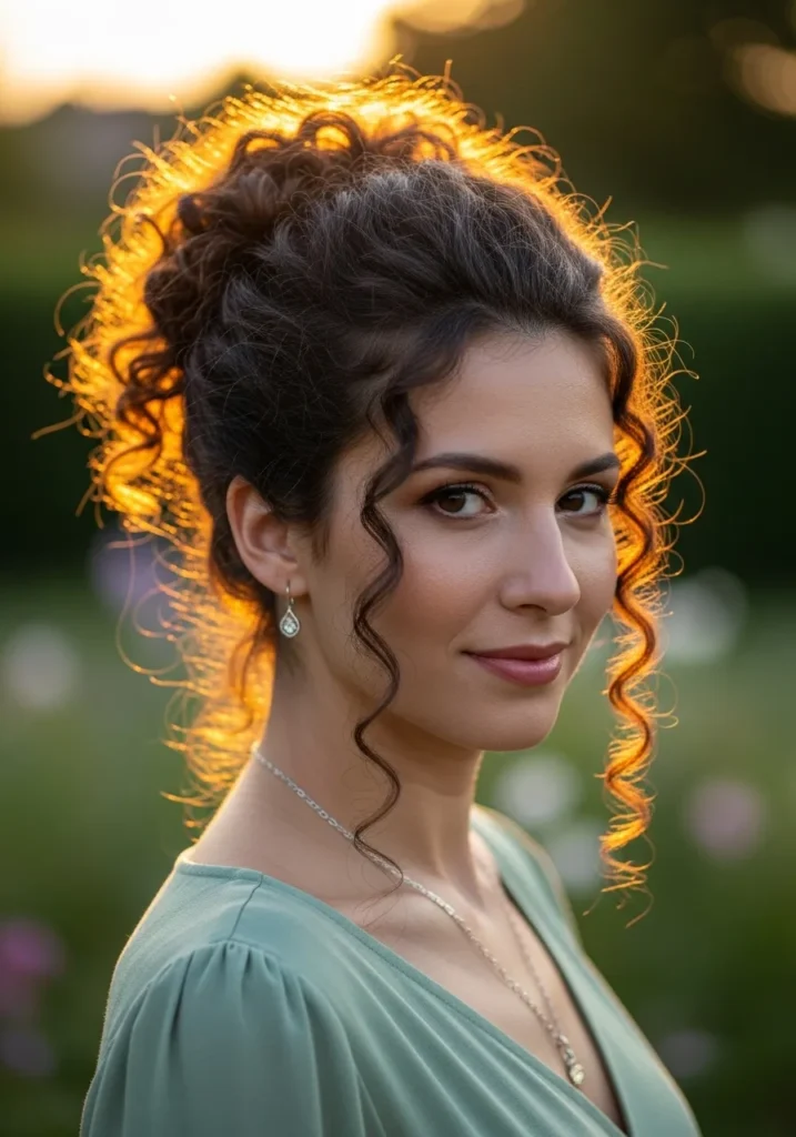 Updo With Soft Tendrils