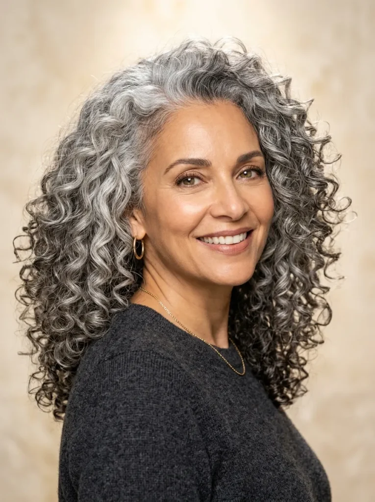 Voluminous Silver Curls