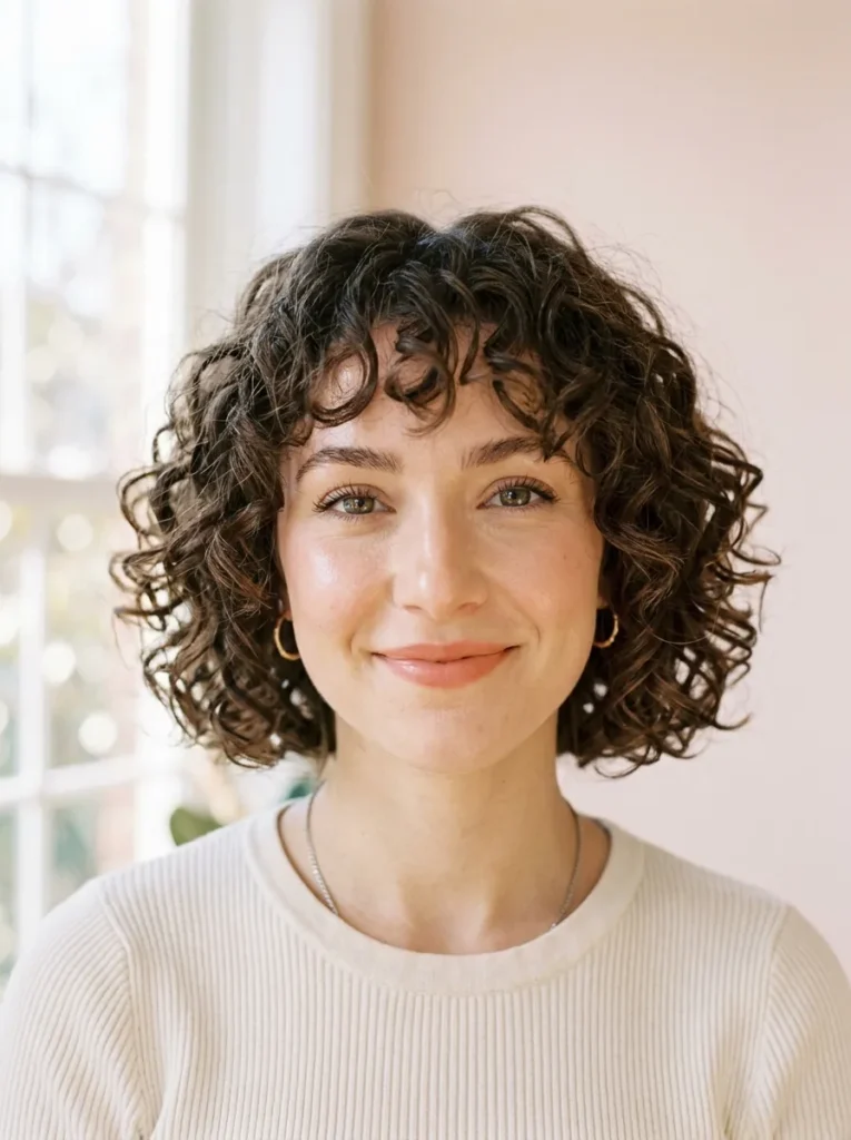 Wispy Curly Bangs