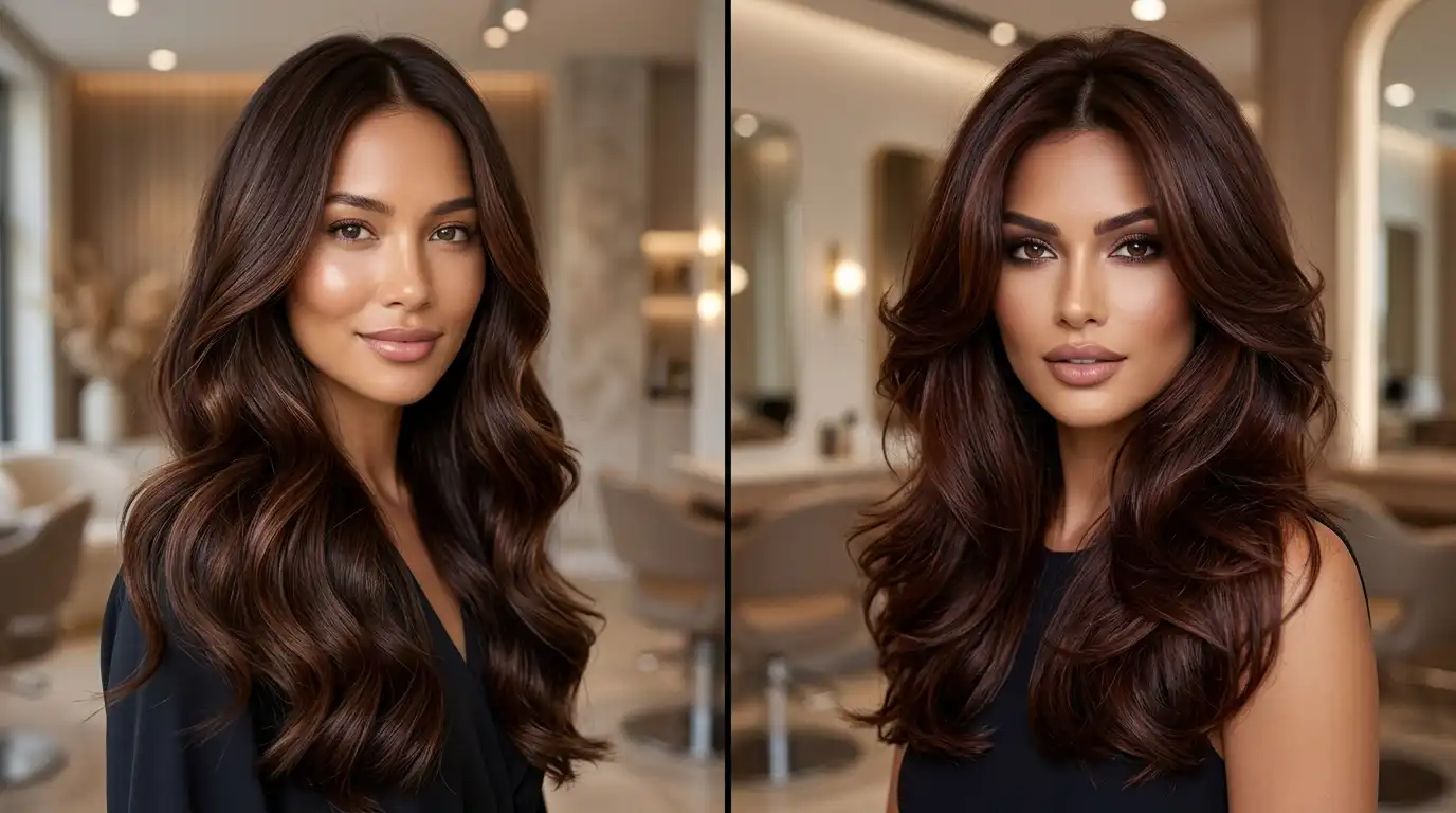 18 Deep Chestnut Brown Hair with Rich Chocolate Mahogany Dark Auburn Tones