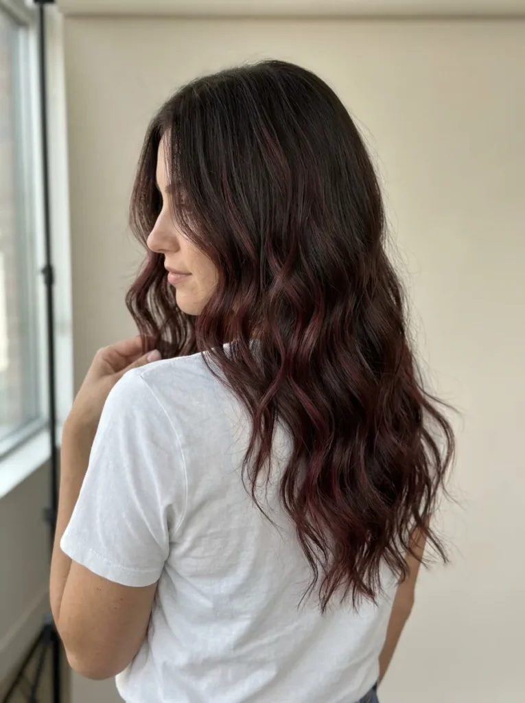 3. Dark Cherry Balayage
