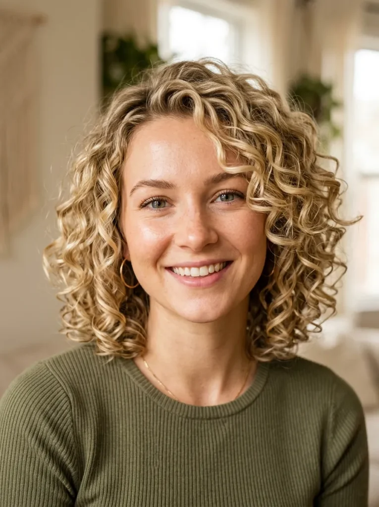 Blonde Curly Bob