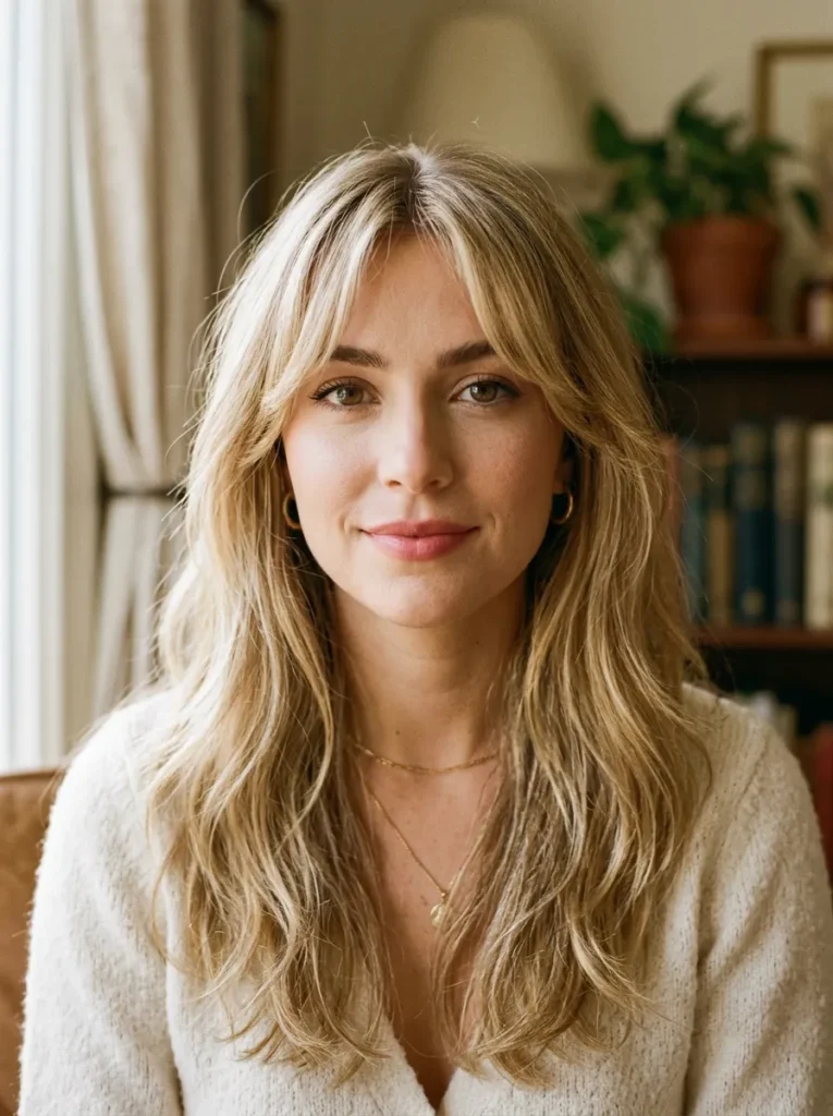 Blonde Curtain Bangs