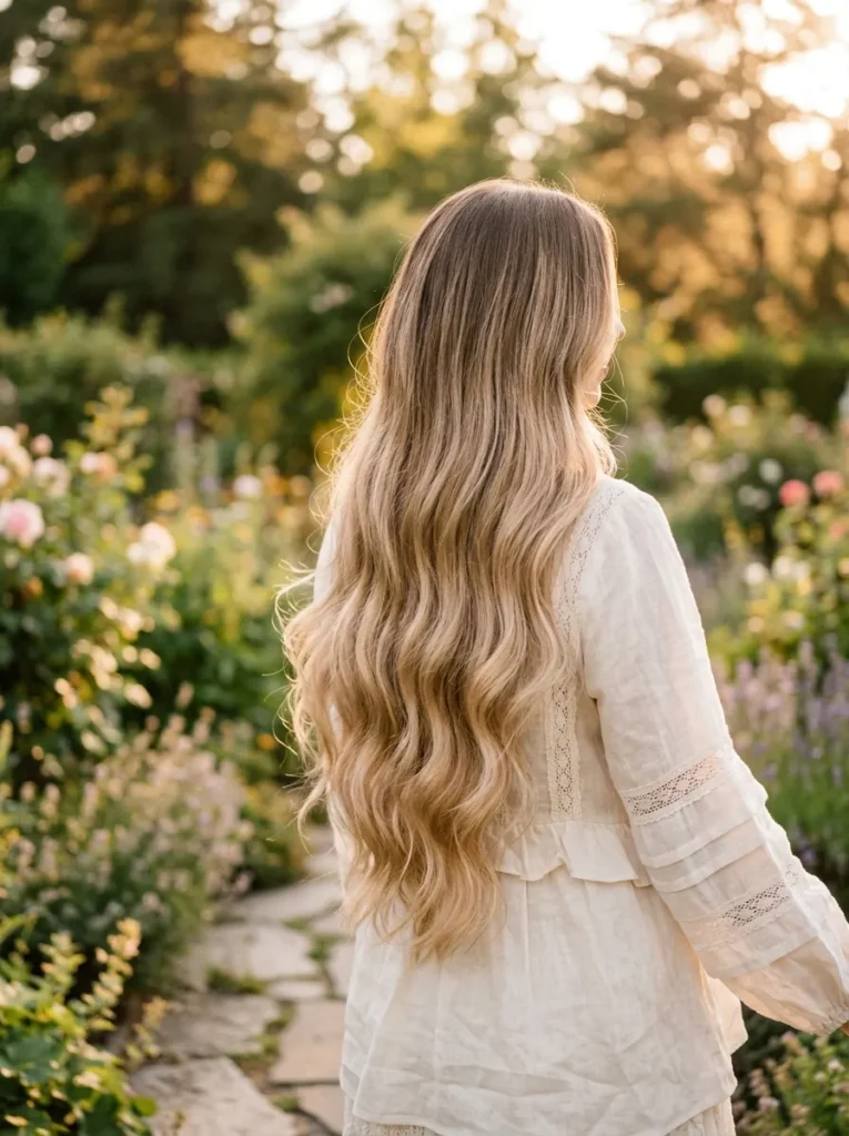 Champagne Balayage for Long Hair