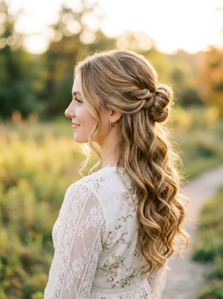 Half-Up Low Bun