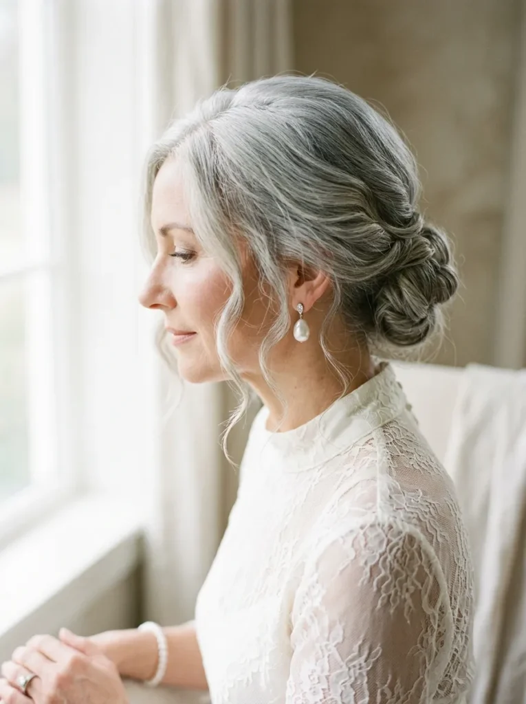 Low Chignon with Face-Framing Pieces