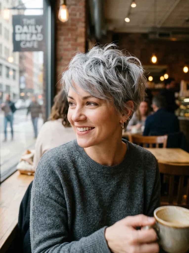 Messy Gray Pixie