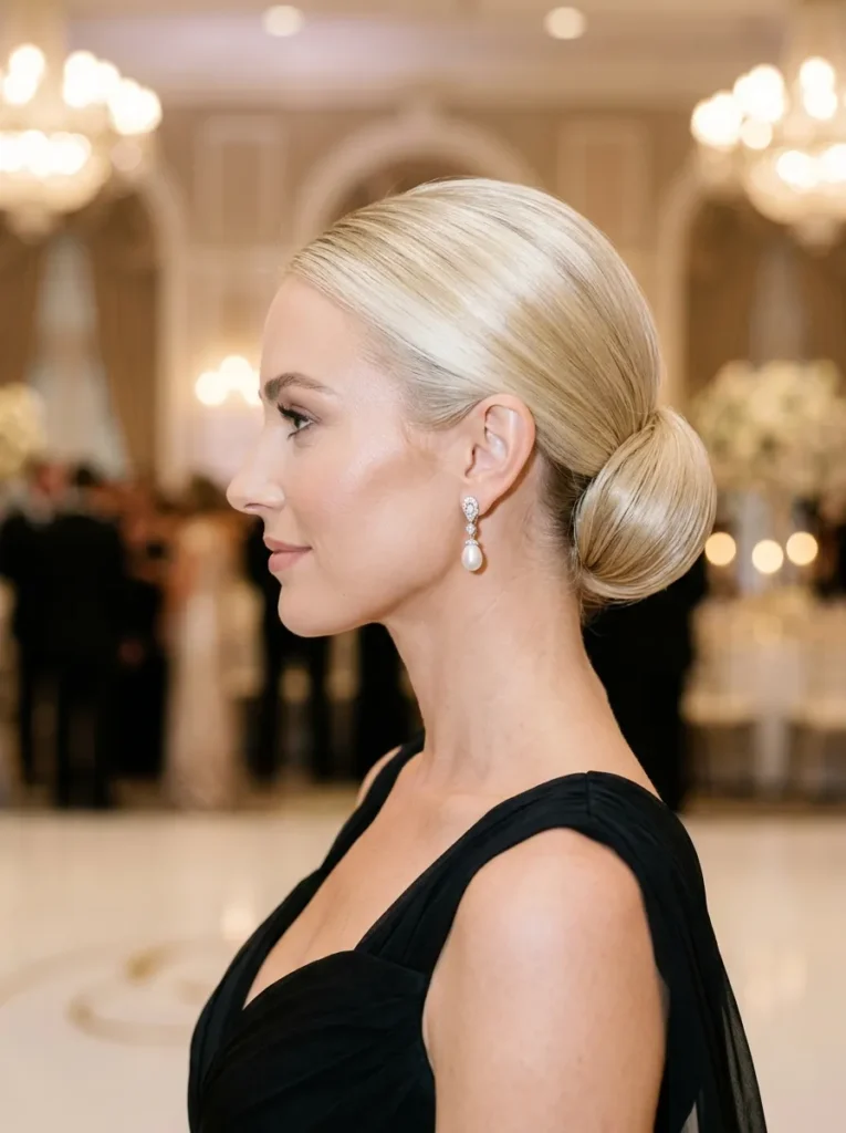Sleek Blonde Updo