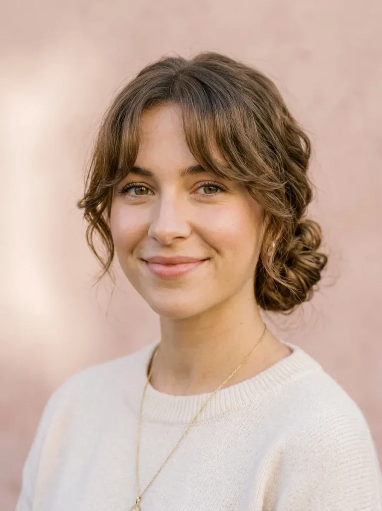 Textured Bun with Bangs