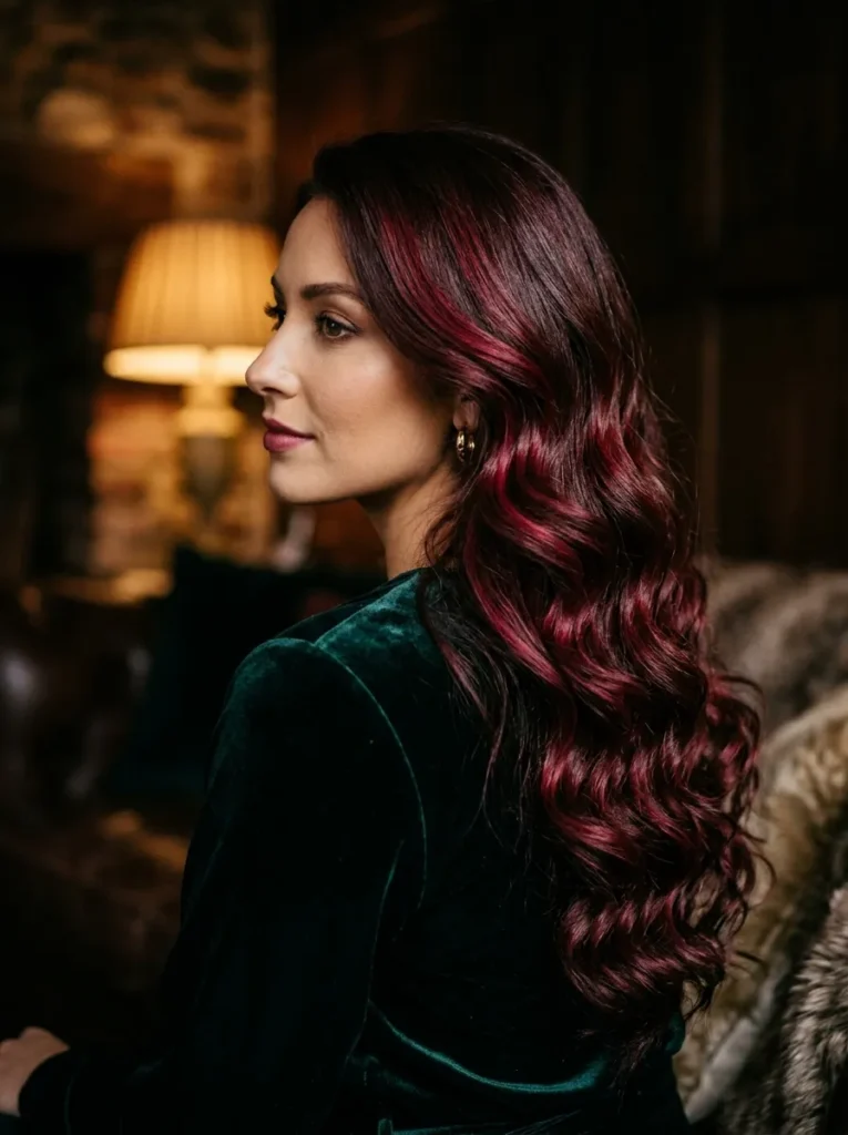 Burgundy Auburn Waves